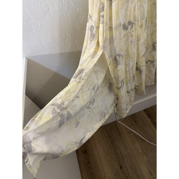 Nine West Womans Cottagecore Floral Maxi Dress Size 2X Boho Beachy Yellow Lined - Picture 12 of 15